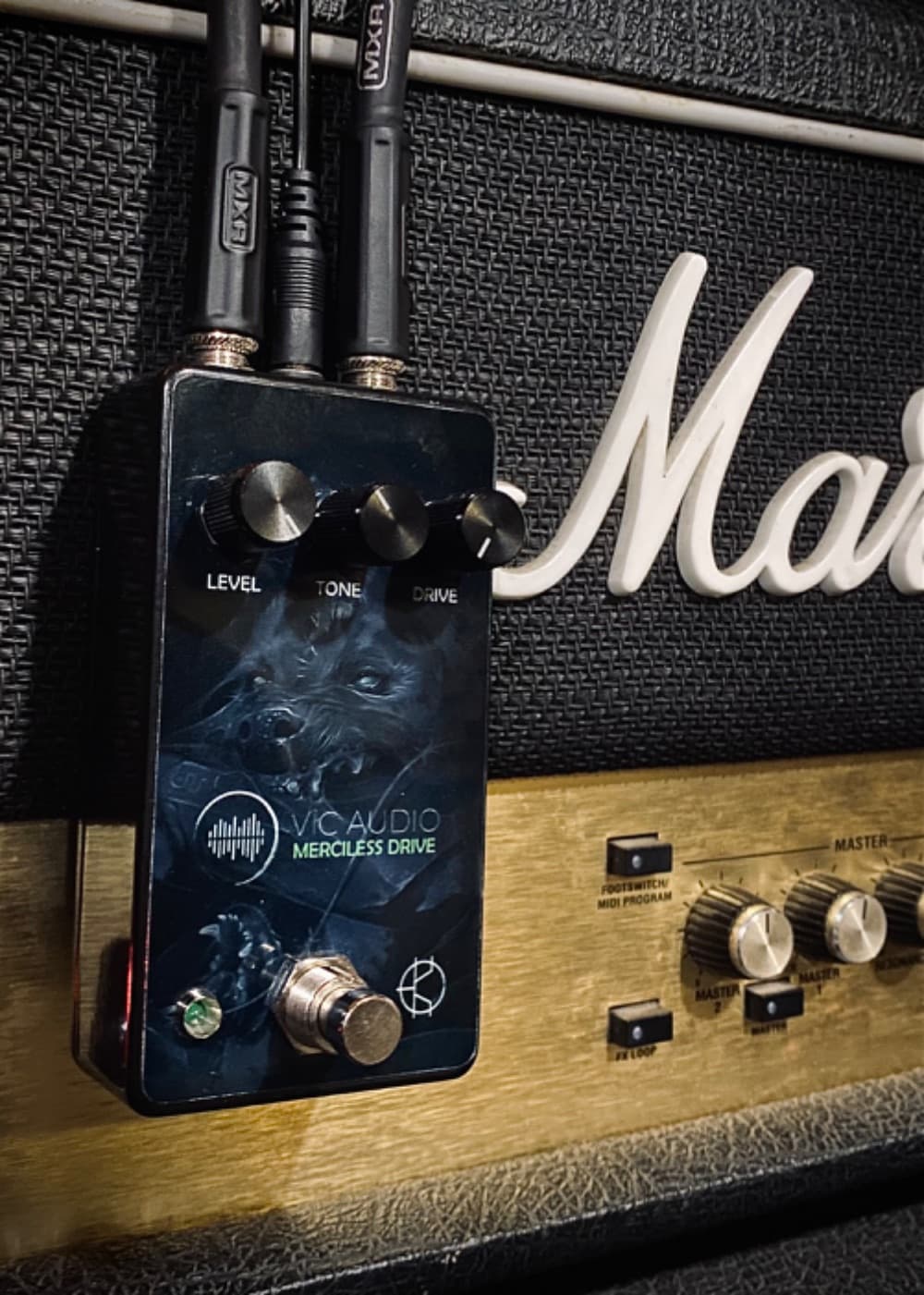 Marshall JVM205H with Merciless Drive Pedal