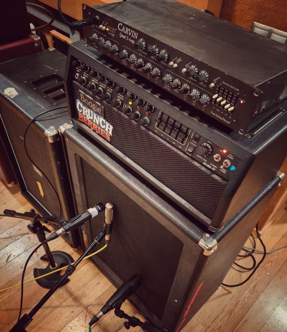 Carvin Quad X Amp ch1 + Mesa Mark IV PA + Fortress 2x12 open back G12M