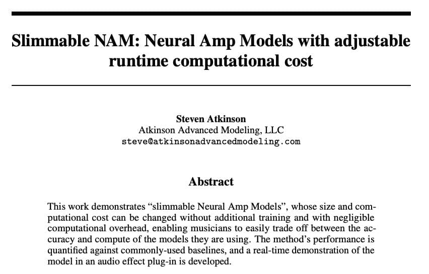 The Original Slimmable NAMs