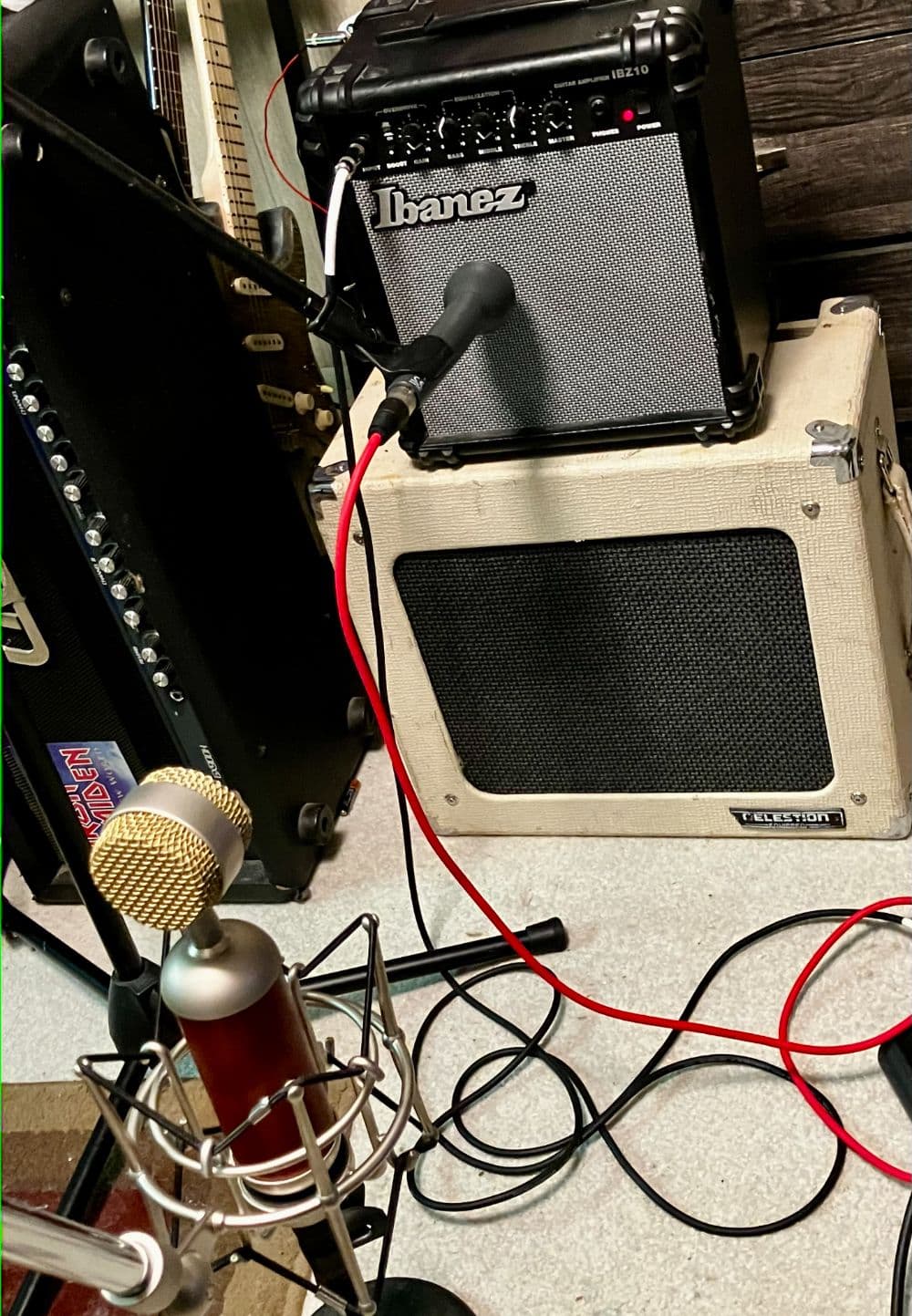 Ibanez IBZ10 2000-2003 vtg baby bottle and AKG D230 mic