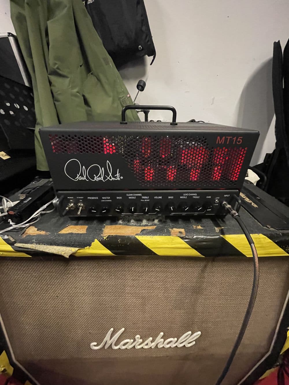 prs mt15 lead channel + marshall 1982a cab (full rig)