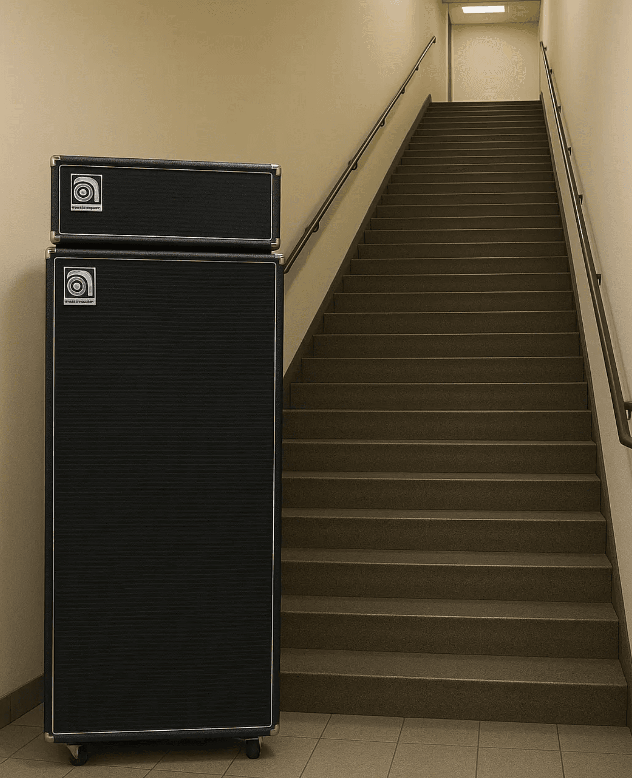 Ampeg SVT at bottom of staircase