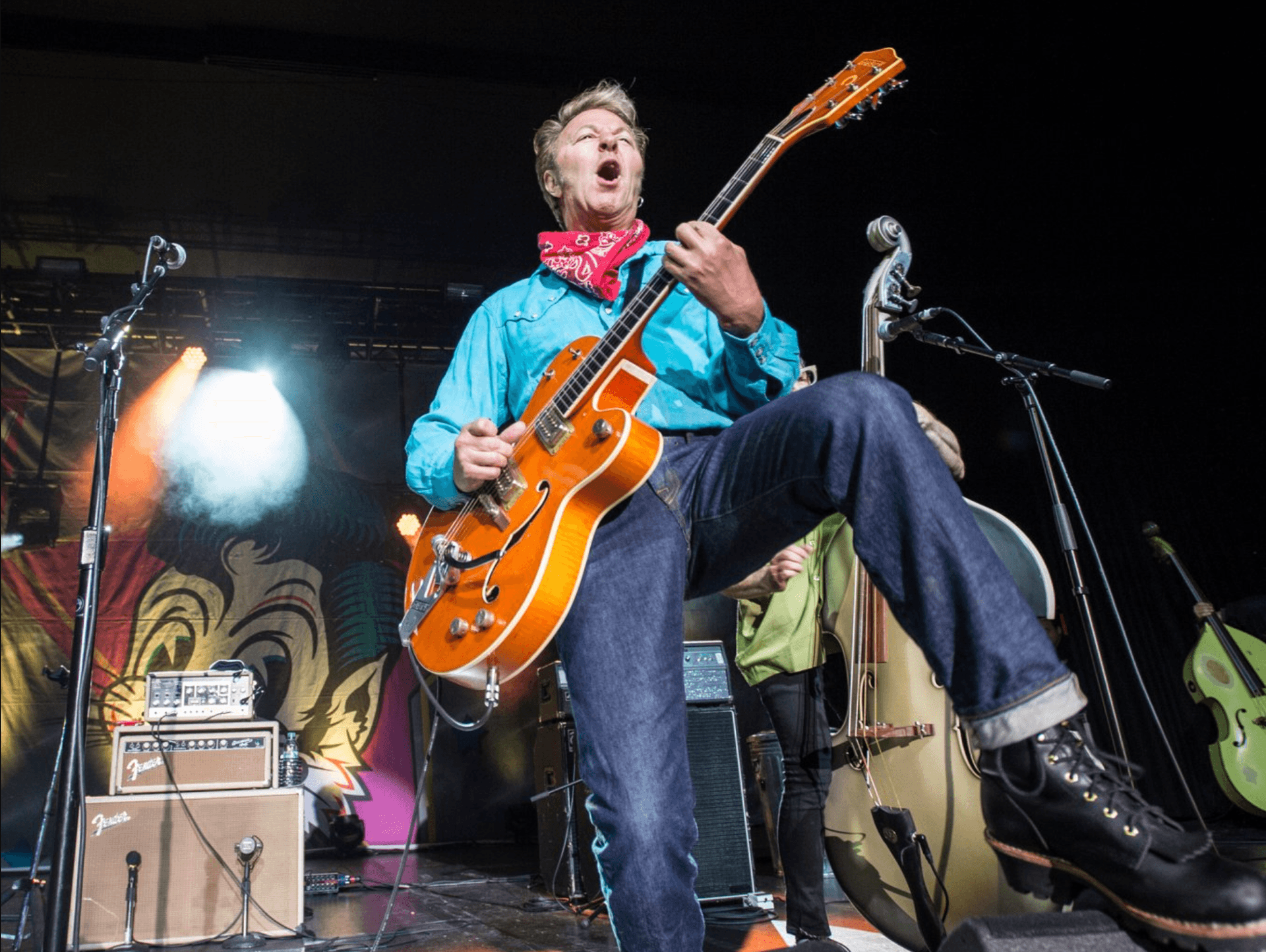 Brian Setzer playing Fender Bassman amplifier
