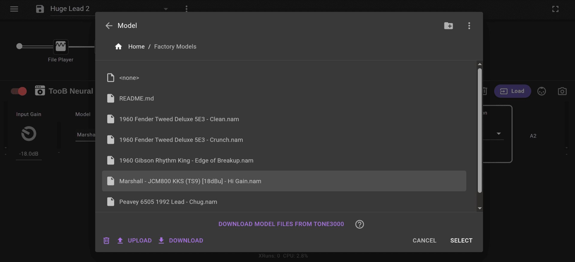 pipedal interface