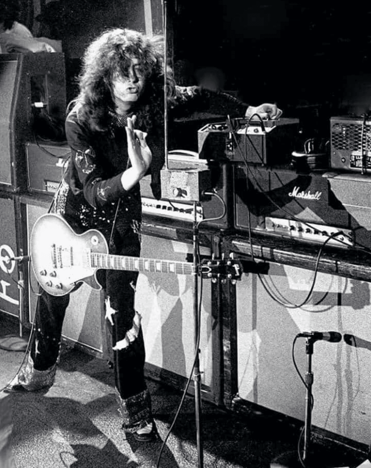 Jimmy Page playing a theremin through a Marshall amp