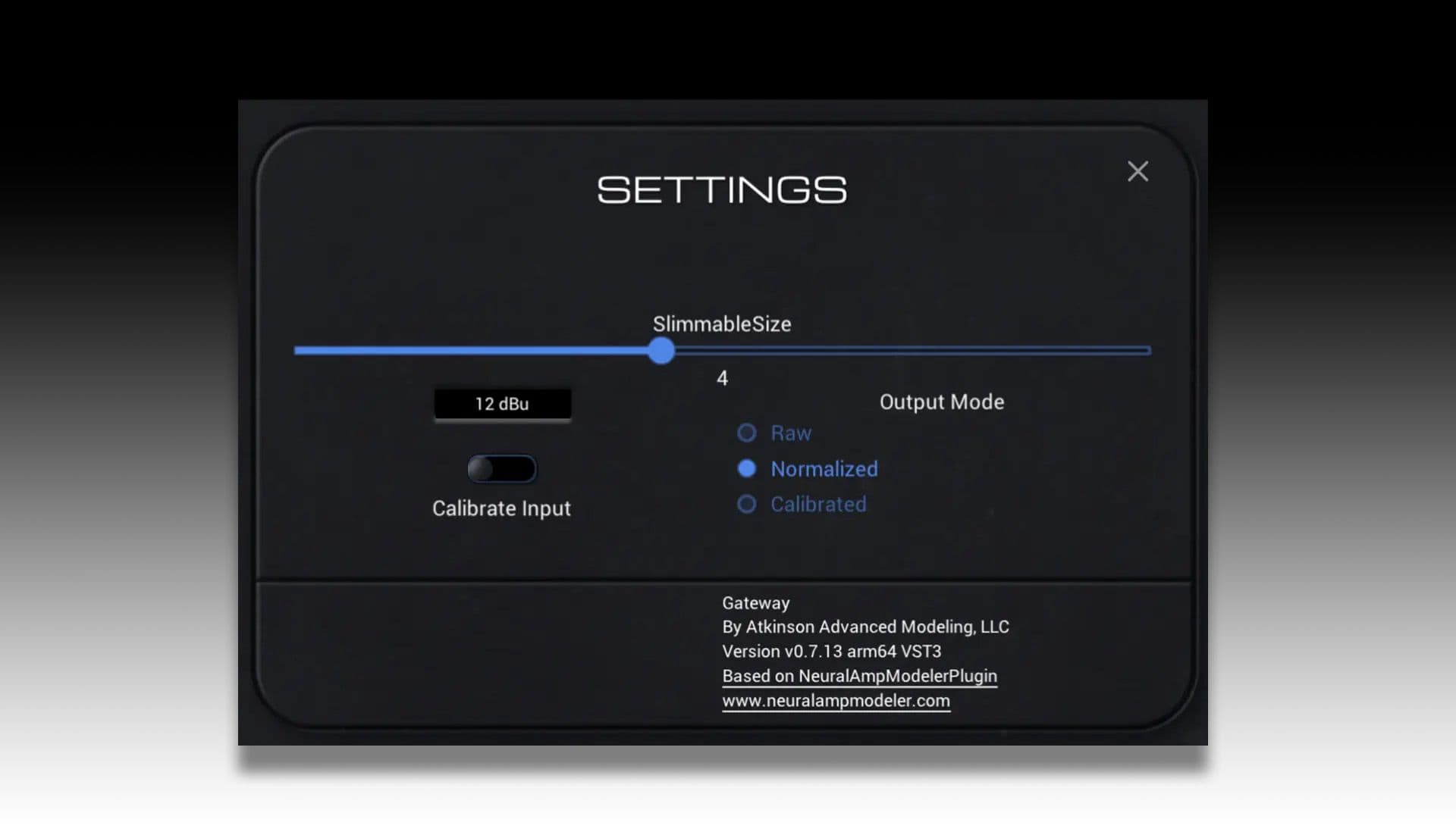 Image of slimmable NAM GUI