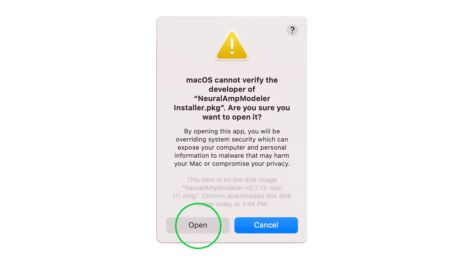 tone3000 mac warning cant verify developer